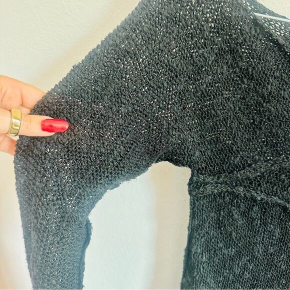 VINTAGE GABRIEL S Y2K Asymmetrical Cutout Loose Hand Knit Pullover Sweater Top M - Picture 10 of 11